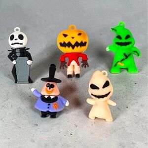 Nightmare Before Christmas Keychain Lot 5 Jack Oogie Mayor Pumpkin King NBC